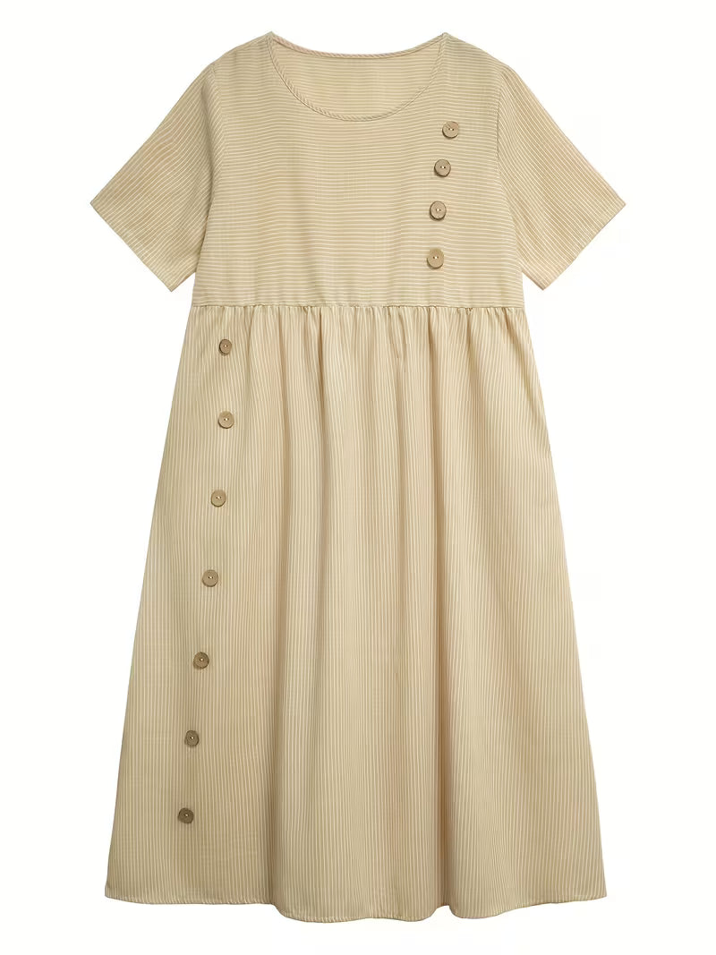 Myrren™ | Round-neck Striped Dress