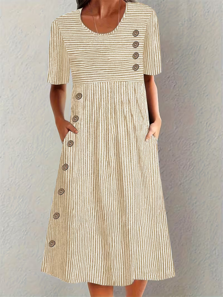 Myrren™ | Round-neck Striped Dress