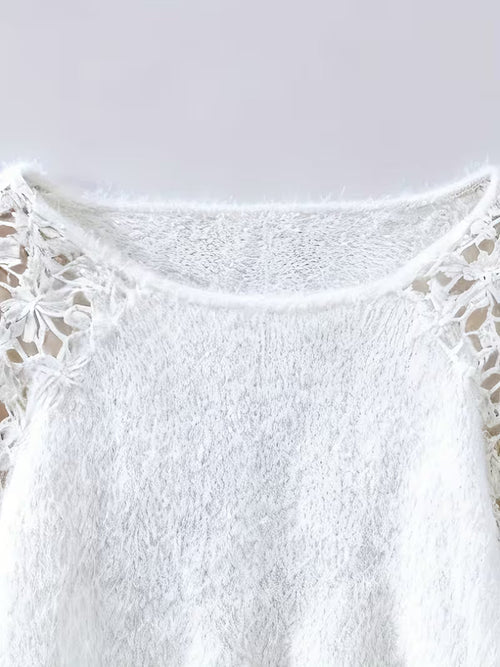 Avalyn™ | Lace Panel Knit Sweater