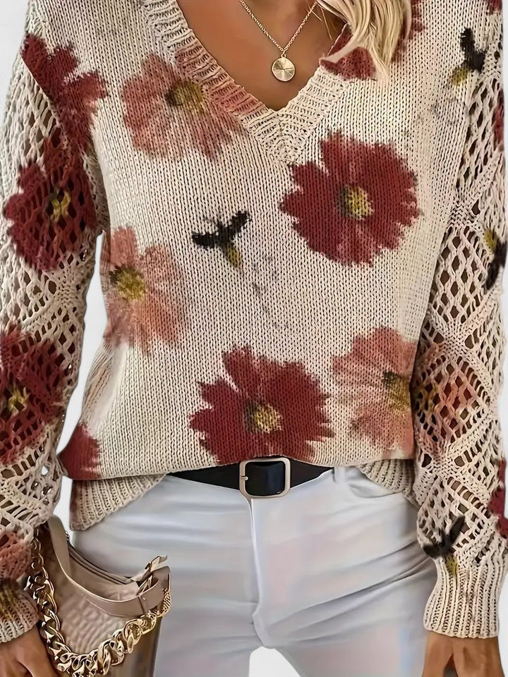 Esabella™ | Elegant Sweater with Floral Design