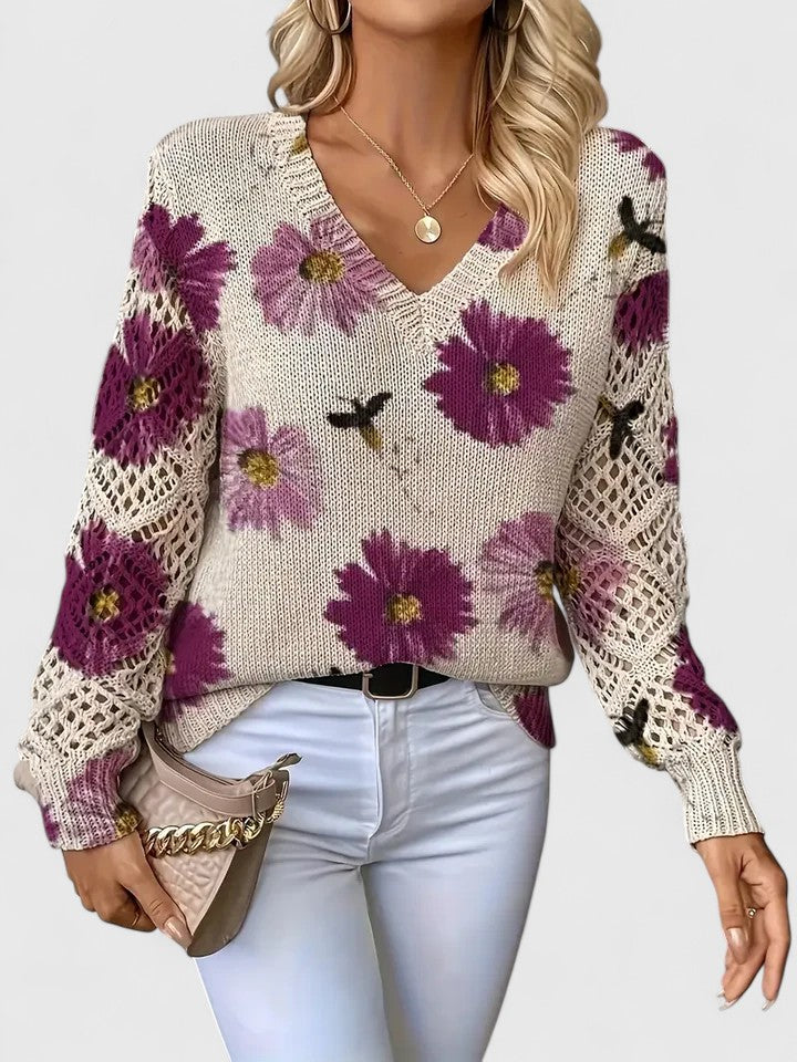 Esabella™ | Elegant Sweater with Floral Design
