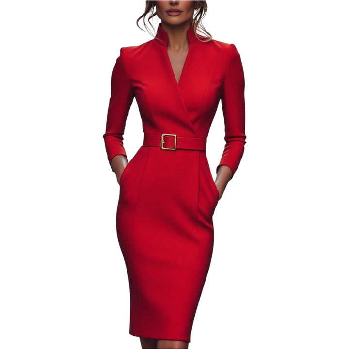 Sophia™ | Belted Mandarin Dress