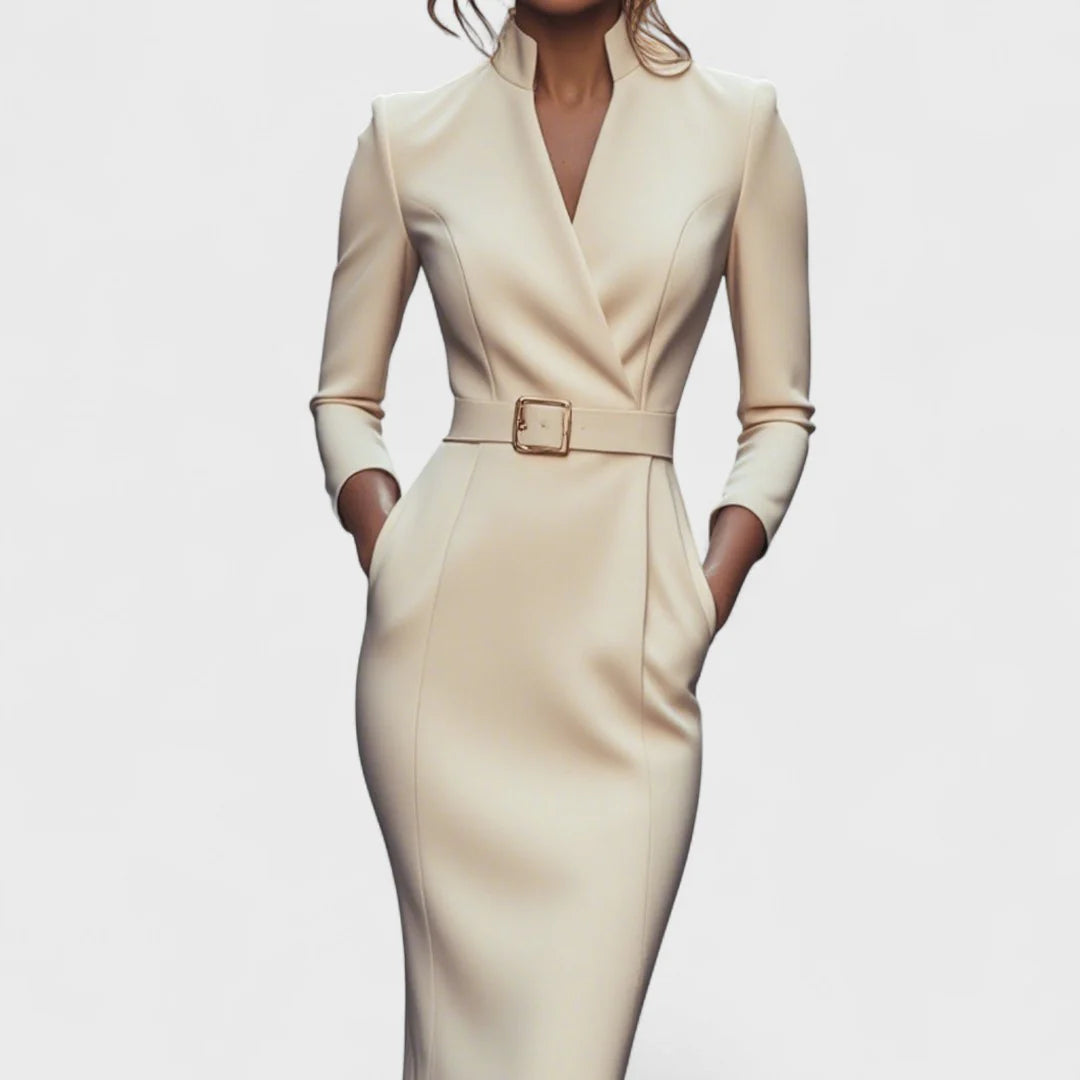 Rhaella™ | Elegant Belted Dress