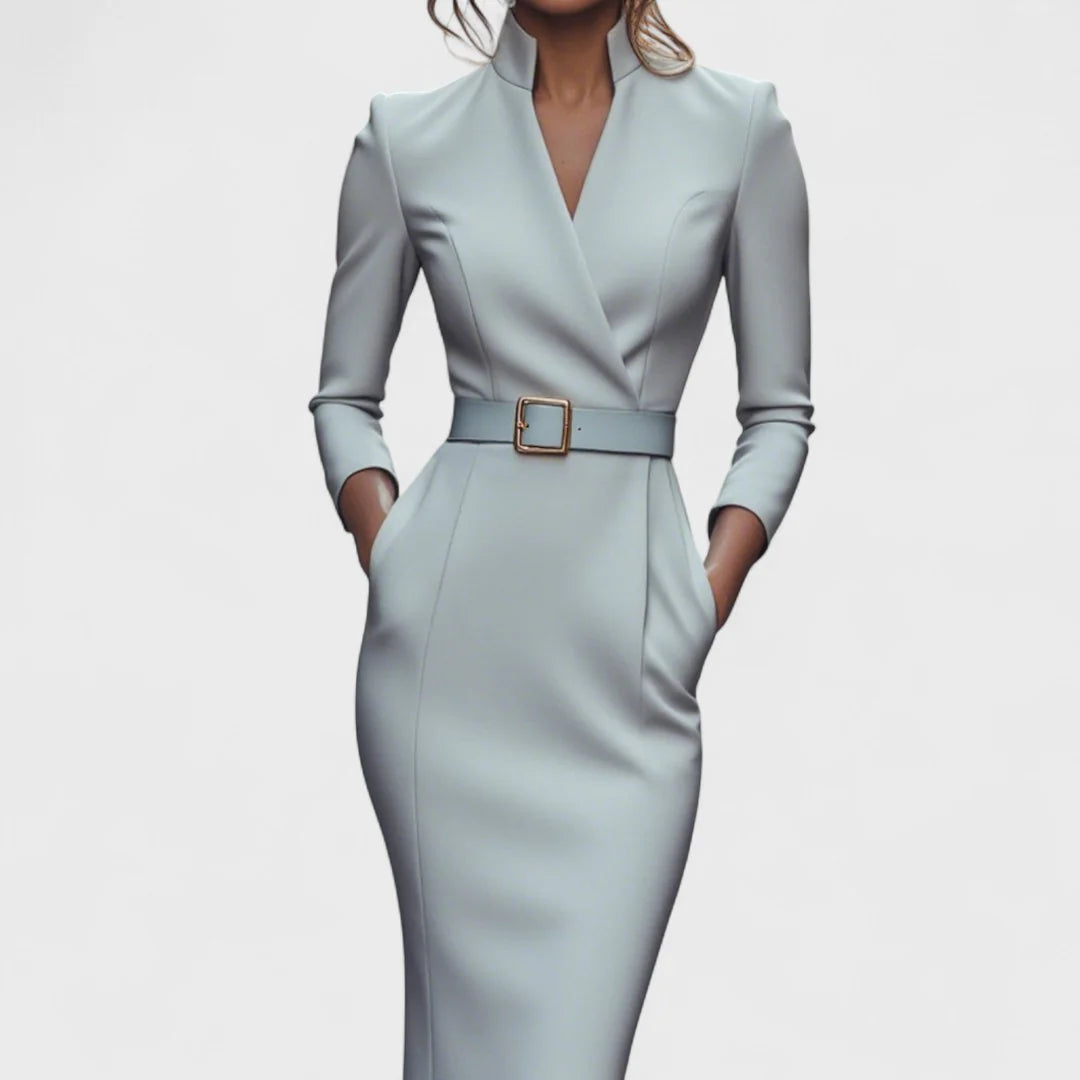 Rhaella™ | Elegant Belted Dress