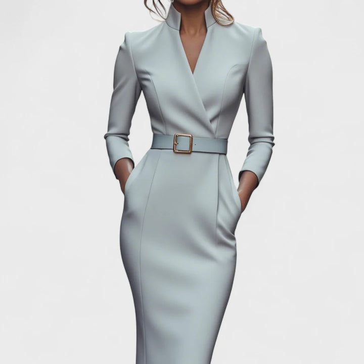 Rhaella™ | Elegant Belted Dress