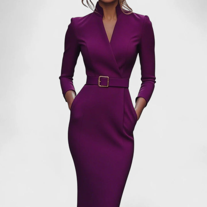 Rhaella™ | Elegant Belted Dress