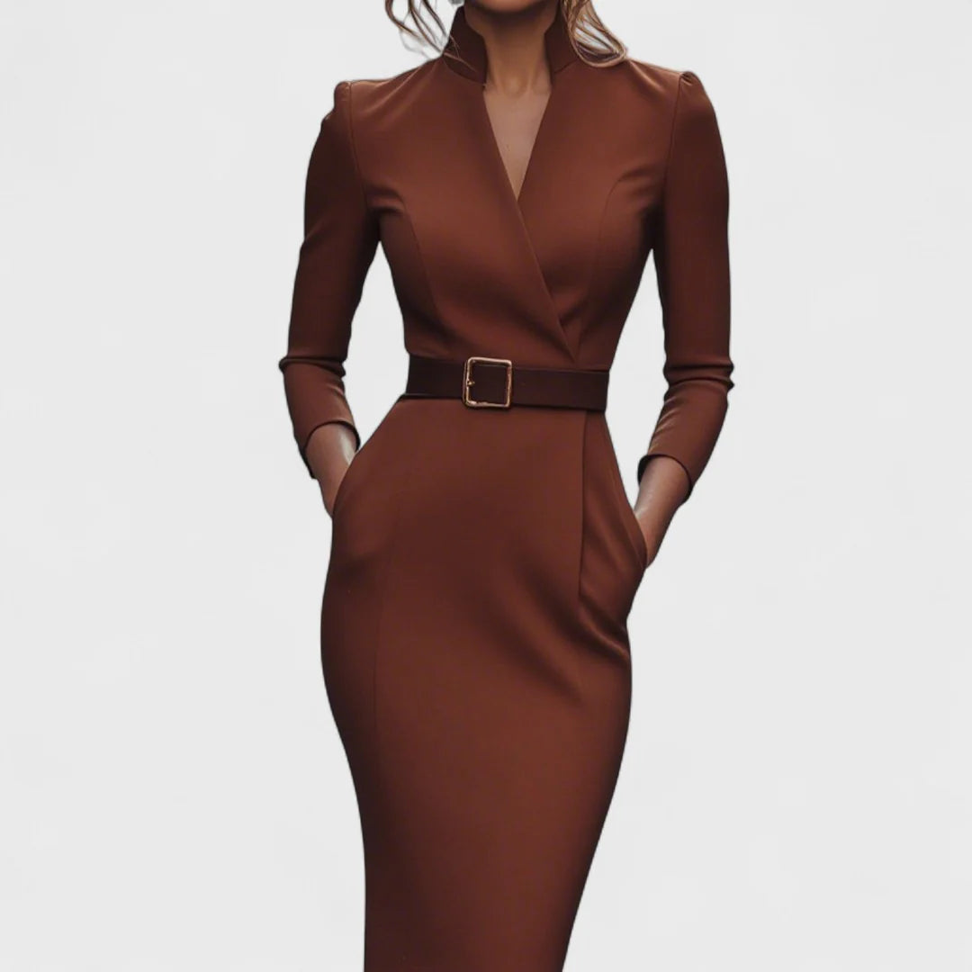 Rhaella™ | Elegant Belted Dress