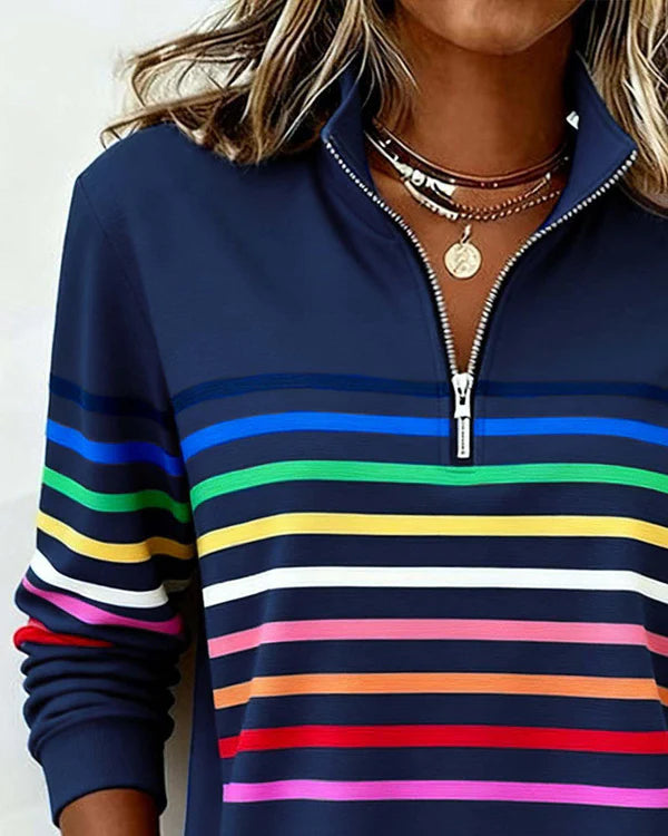 Evonelle™ | Stylish Rinbow Striped Sweater