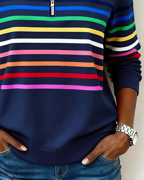 Evonelle™ | Stylish Rinbow Striped Sweater