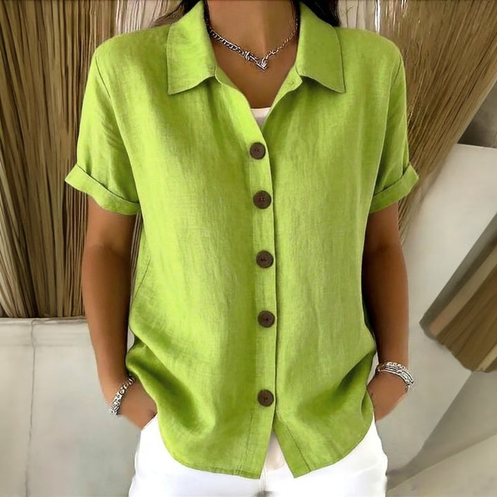 Lison™ | Casual Solid Blouse with Shawl Collar