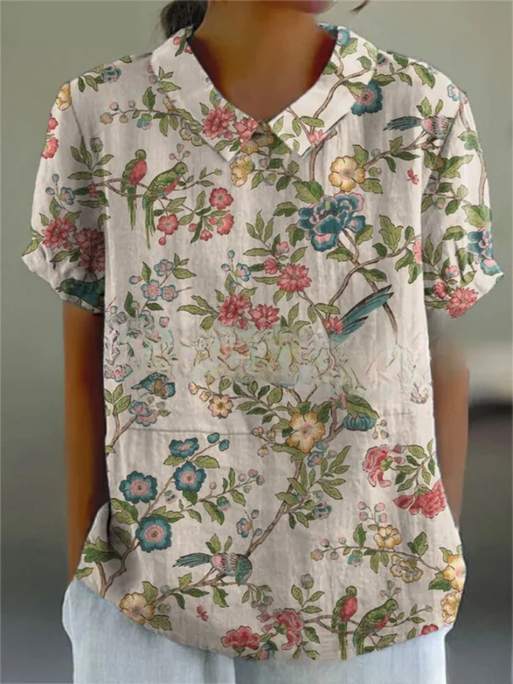 Mireya™ | Vintage Flower Print Shirt