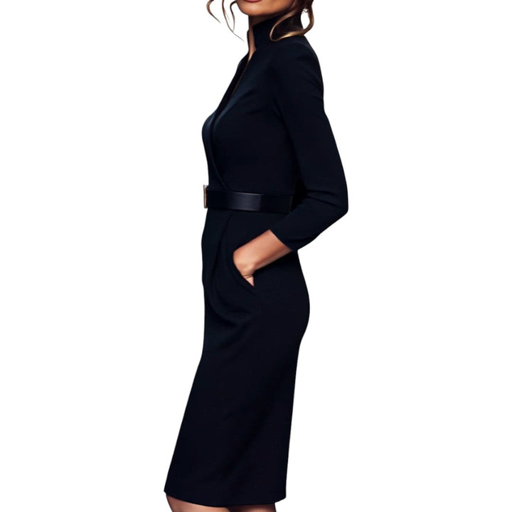 Sophia™ | Belted Mandarin Dress