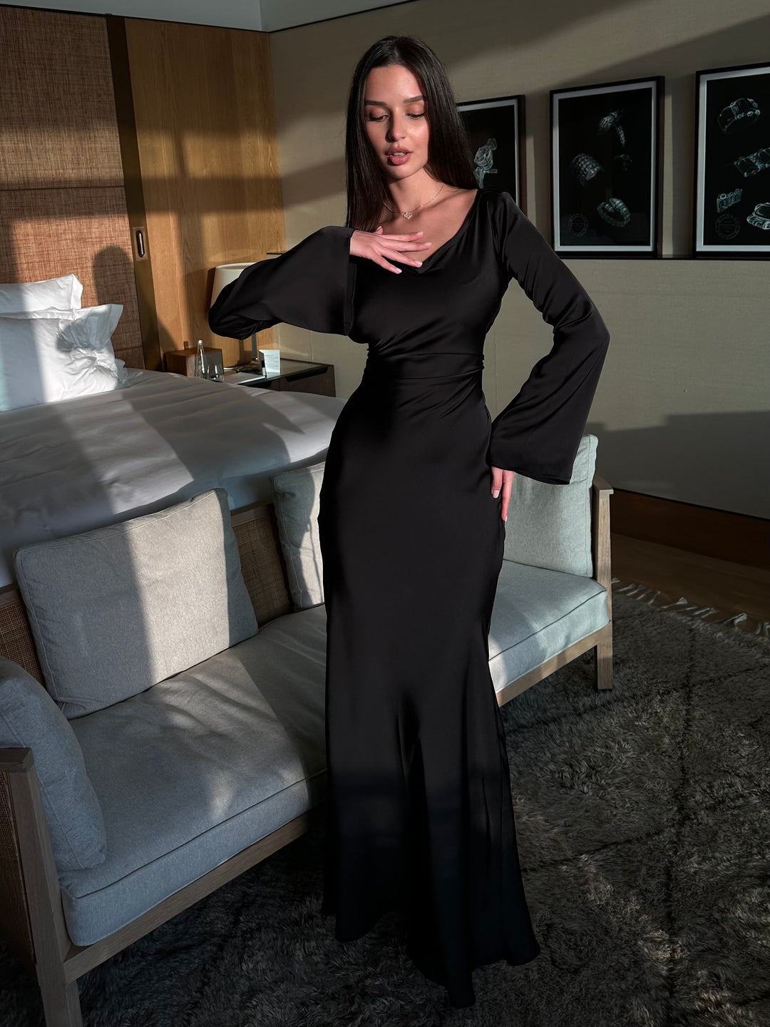 LYNN & CO - Ethereal Elegance  | Maxi-jurk met lange mouwen