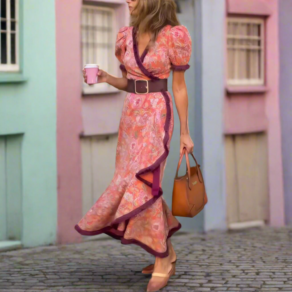 Miriam™ | Elegant Blush Maxi Dress