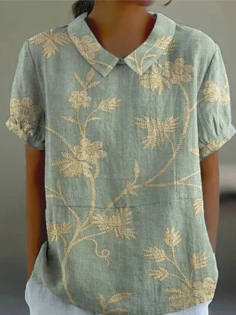 Mireya™ | Vintage Flower Print Shirt