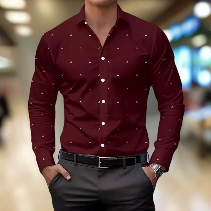 StyleDot™ | Herenoverhemd met print en button-down