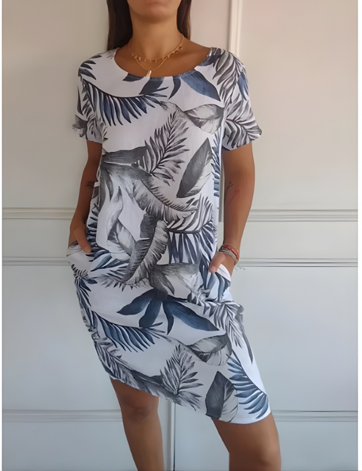 Sloane™ | Short Sleeve Printed Mini Dress