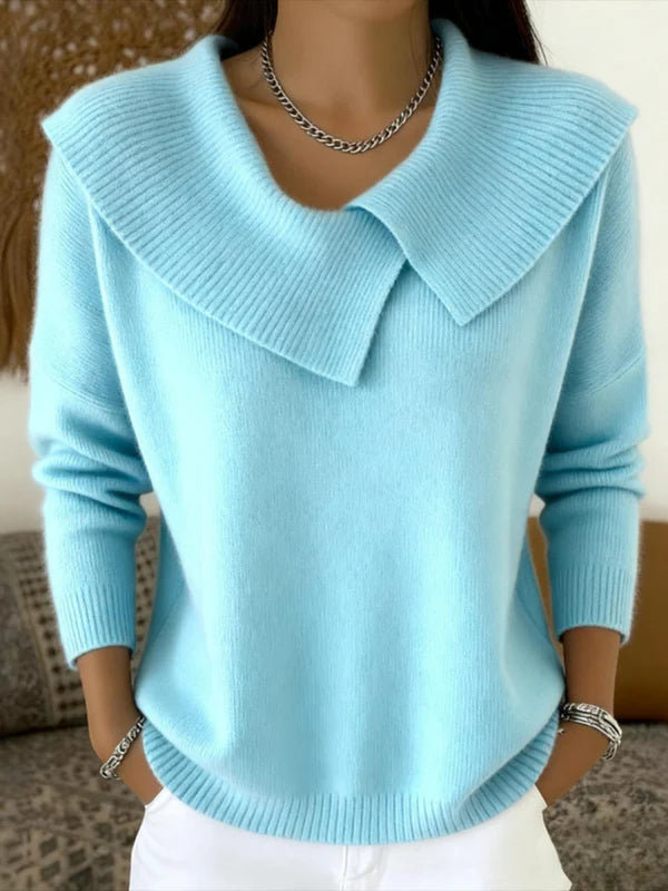 Vionelle™ | Draped Knit Collared Sweater