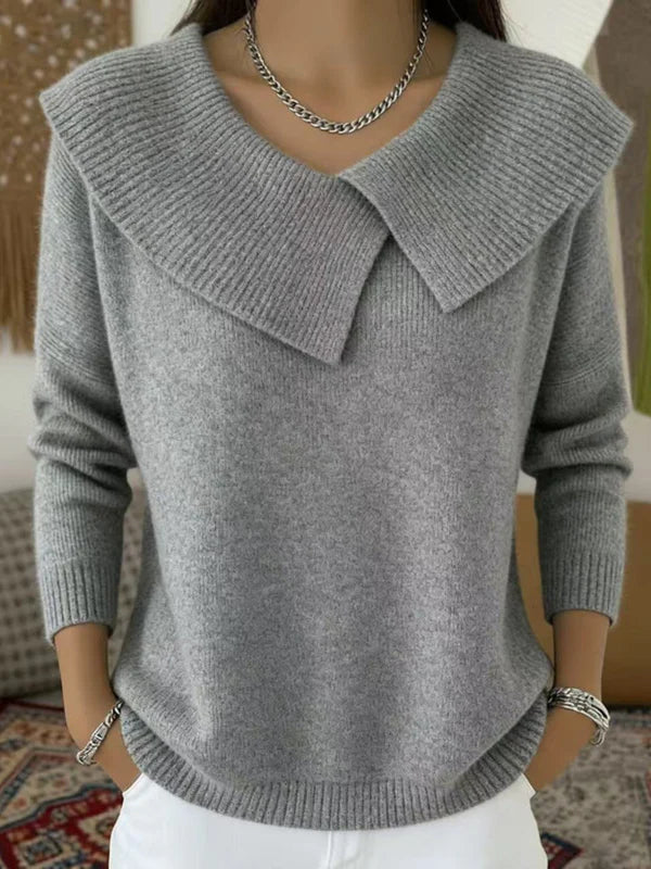 Vionelle™ | Draped Knit Collared Sweater