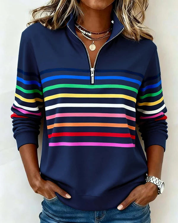 Evonelle™ | Stylish Rinbow Striped Sweater