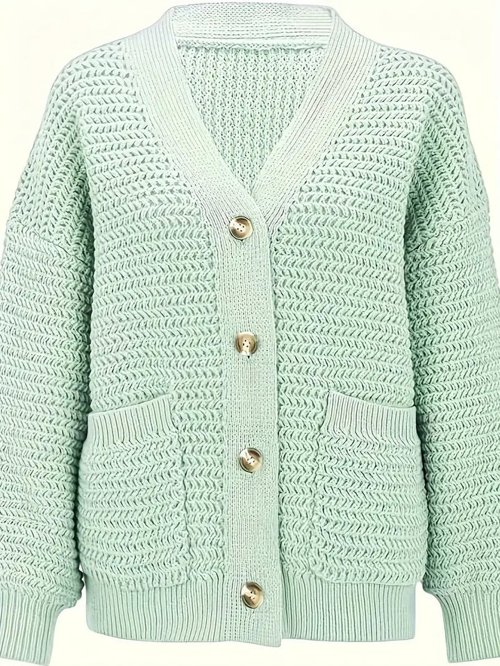 Faylinn™ | Long Sleeve V-Neck Cardigan