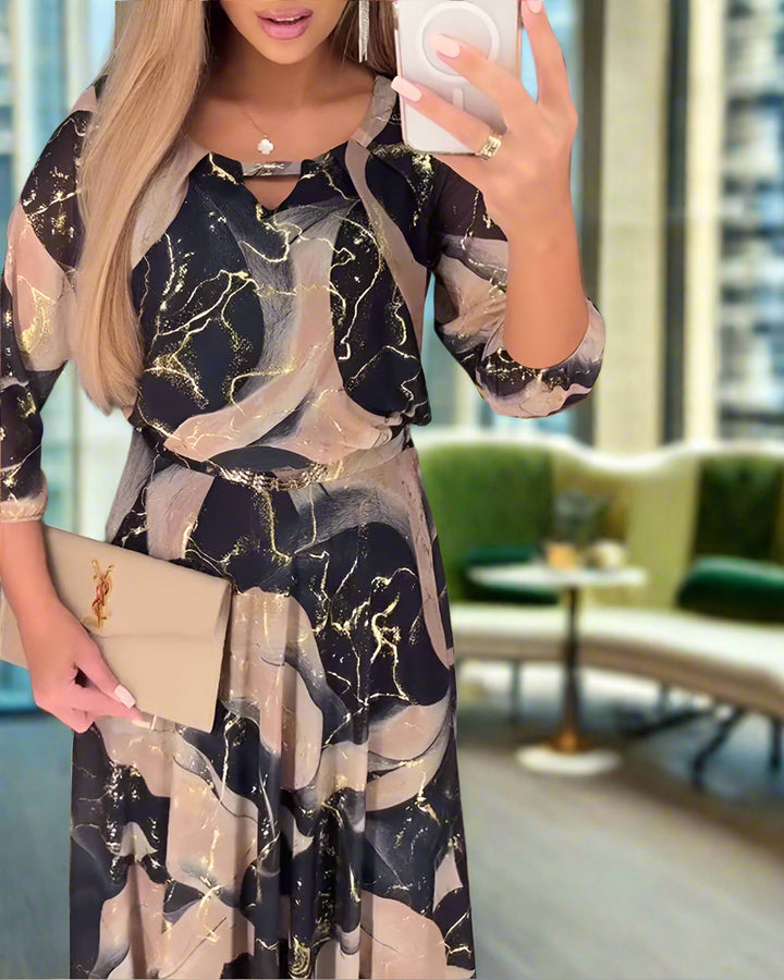 Alurelle™ | Printed Waist Dress