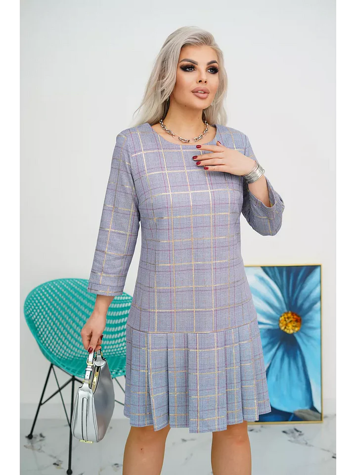 Savelle™ | Plaid Cheque Print Dress