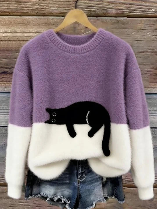 Elsyne™ | Cozy Cat print Sweater