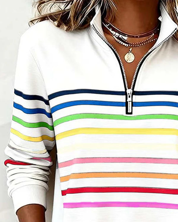 Evonelle™ | Stylish Rinbow Striped Sweater
