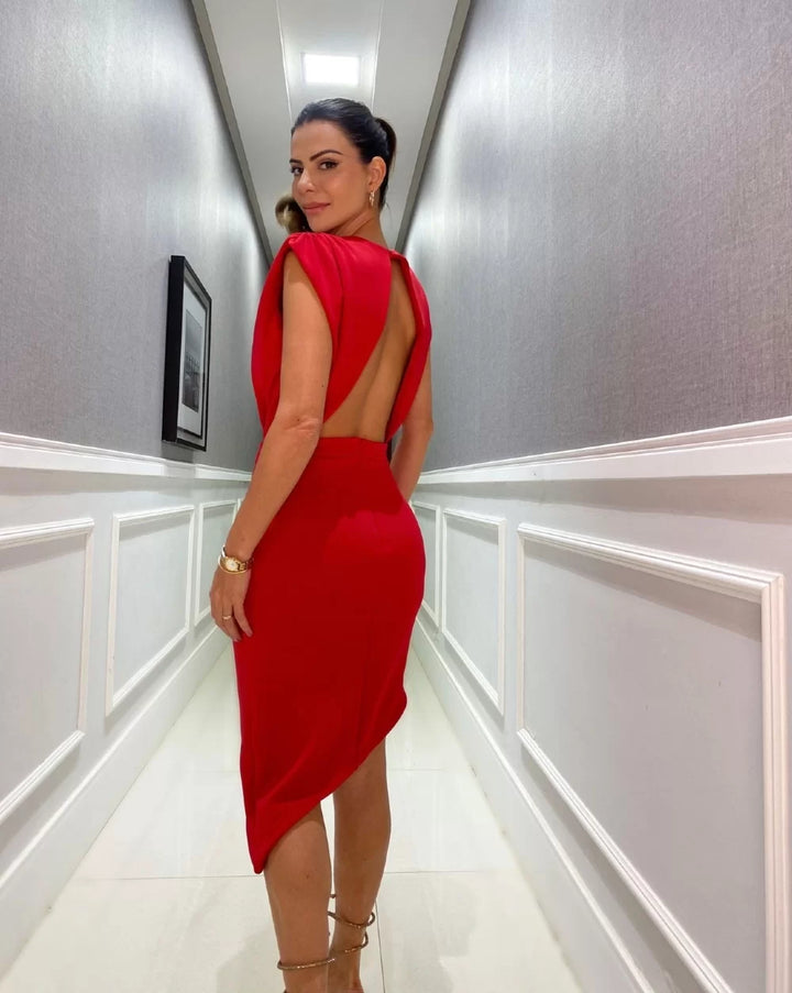 Oryvella™ | Elegant Structured Wrap Dress