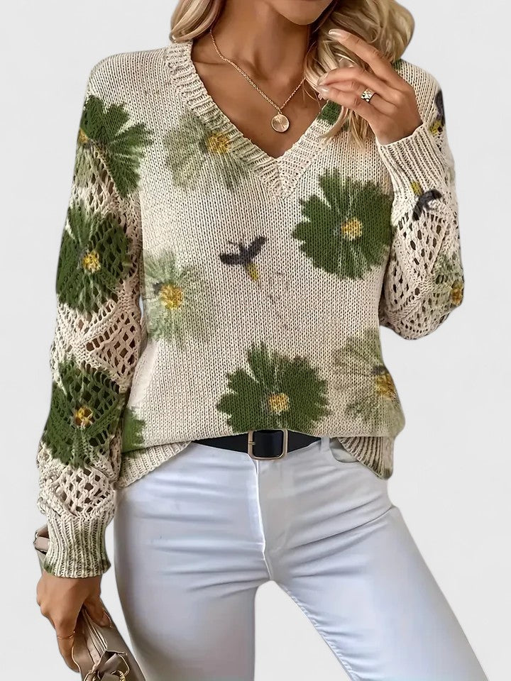 Esabella™ | Elegant Sweater with Floral Design