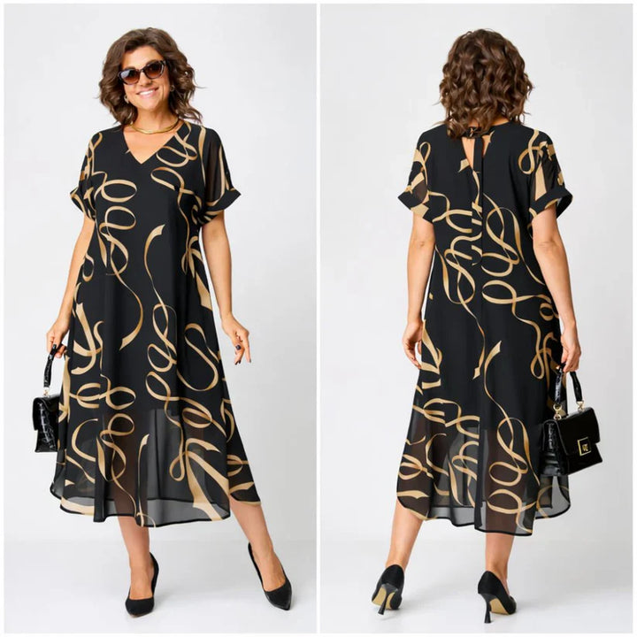 Elara V-Neck Midi Dress