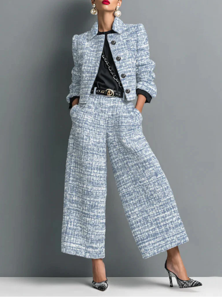 Loryssa™ |  Elegant tweed jacket and trouser set