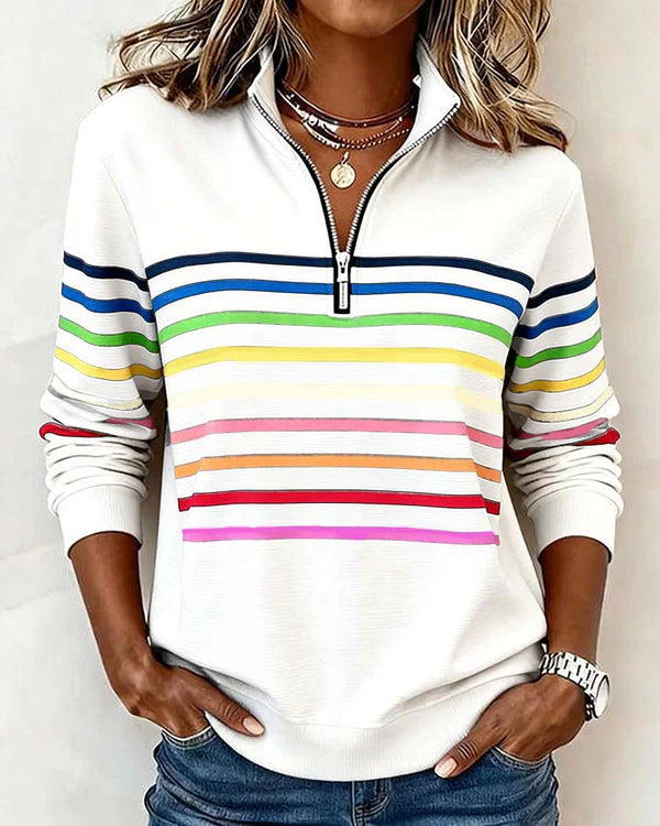 Evonelle™ | Stylish Rinbow Striped Sweater
