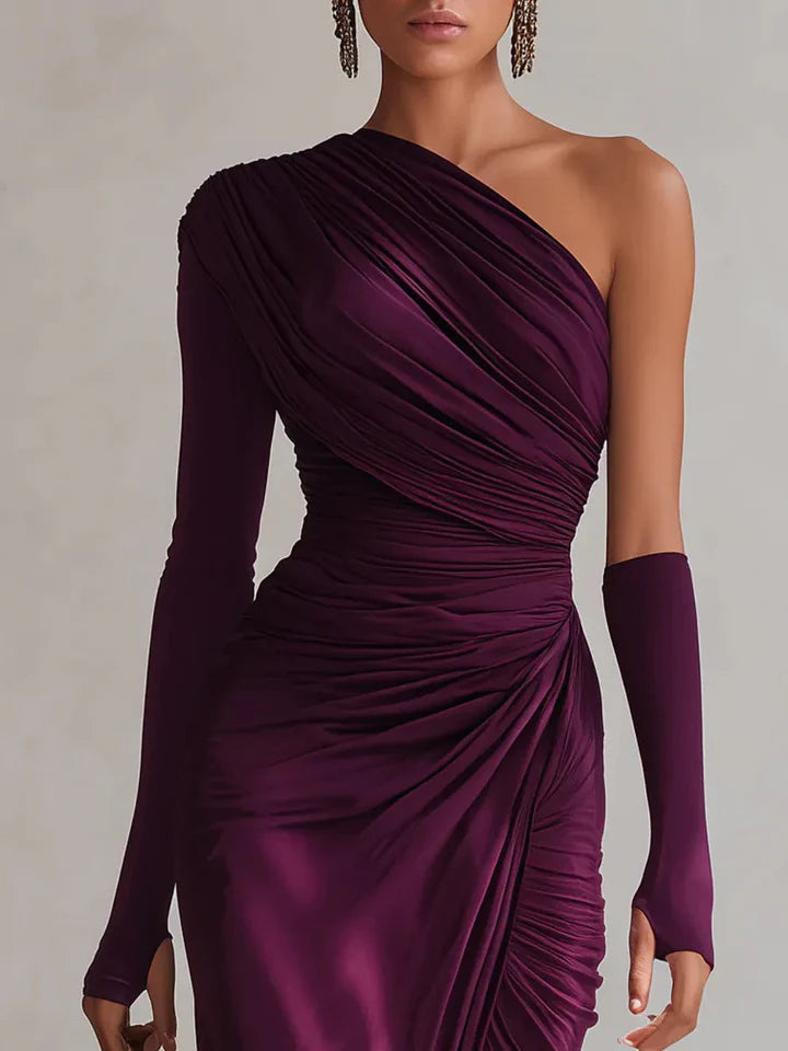 Caloria™ | Asymmettric Draped Maxi Dress