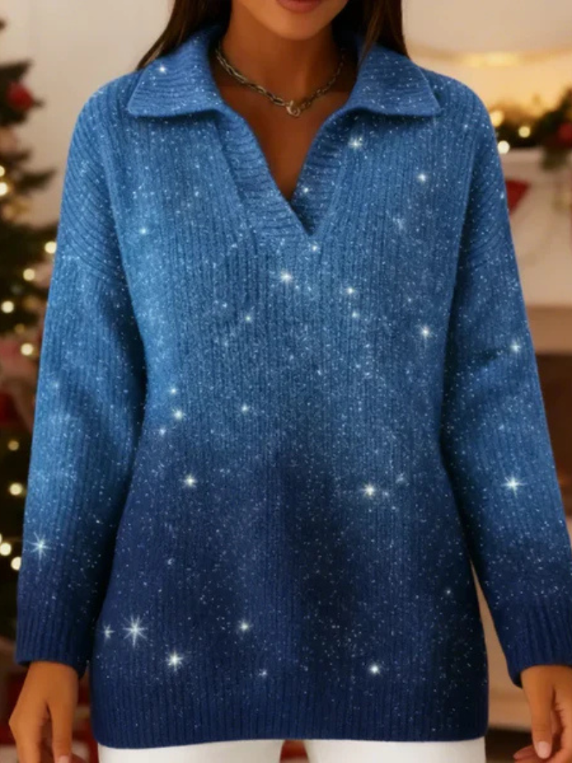 Serelise™ | Glittery Ombre Knit Sweater