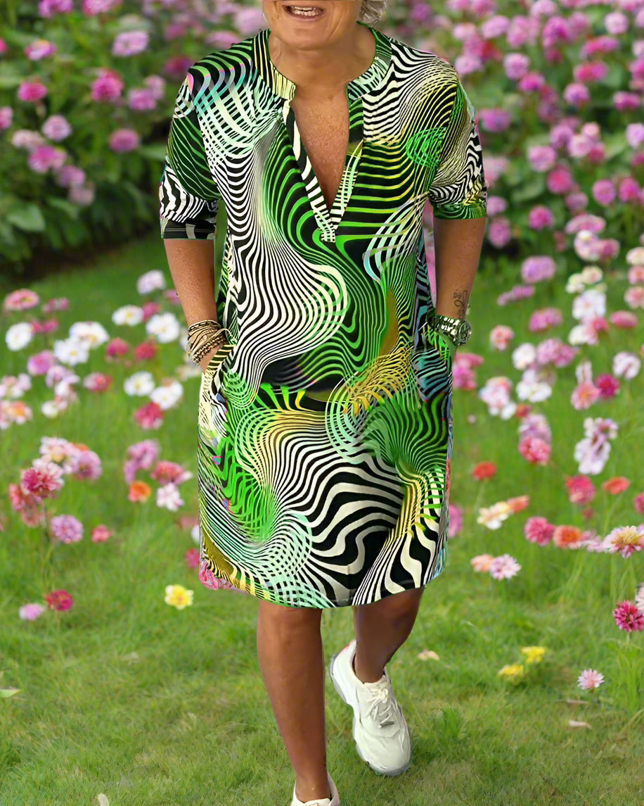 Milani™ | Chic V-Neck Dress