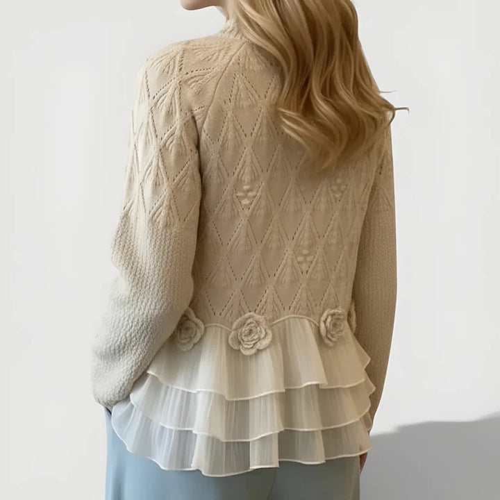Elvaira™ | Elegant Ruffled Textured Sweater