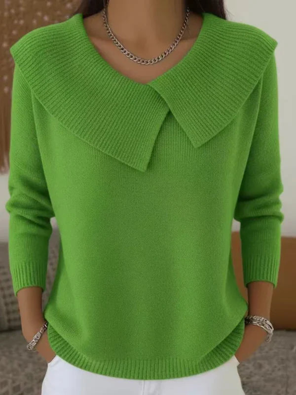 Vionelle™ | Draped Knit Collared Sweater
