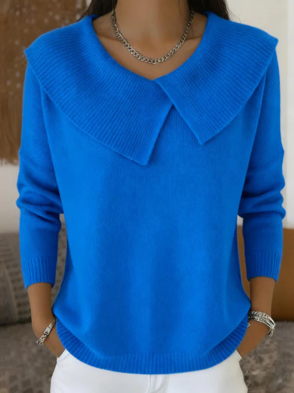 Vionelle™ | Draped Knit Collared Sweater