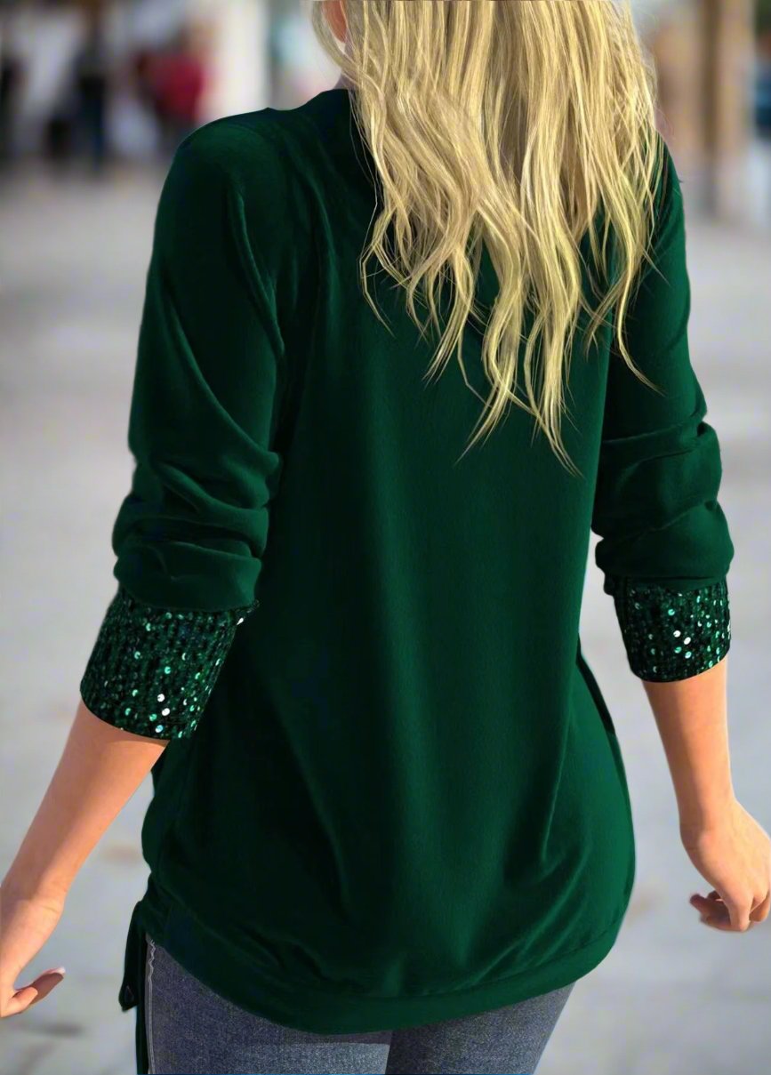 Kaylee™ |Top met lange mouwen en pailletten"