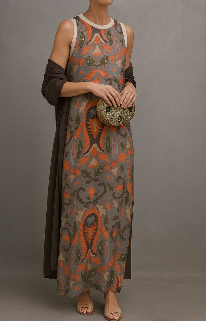 Crystal™ | Elegant maxi dress with matching stole