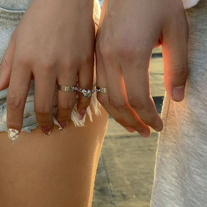 LYNN & CO | DuoHartje™ - Verbonden Ring Set
