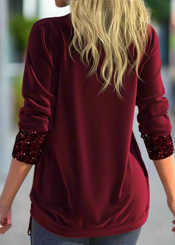 Kaylee™ |Top met lange mouwen en pailletten"