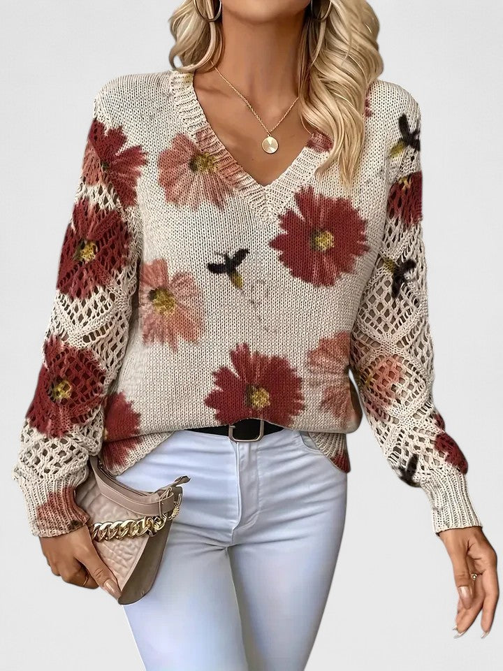 Esabella™ | Elegant Sweater with Floral Design