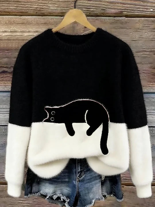 Elsyne™ | Cozy Cat print Sweater