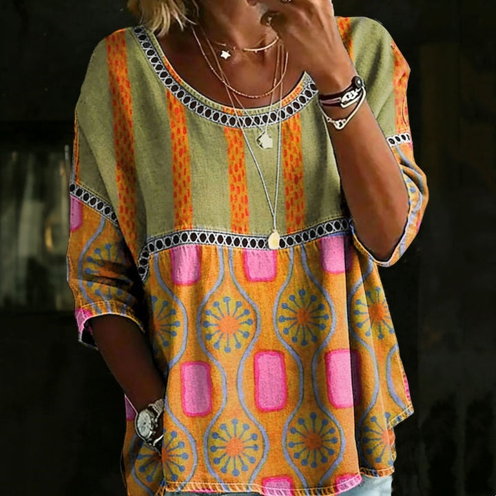 Élodie™ | Casual Vintage Printed Blouse