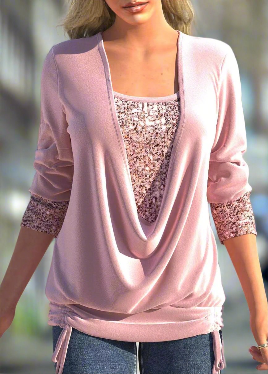 Kaylee™ |Top met lange mouwen en pailletten"