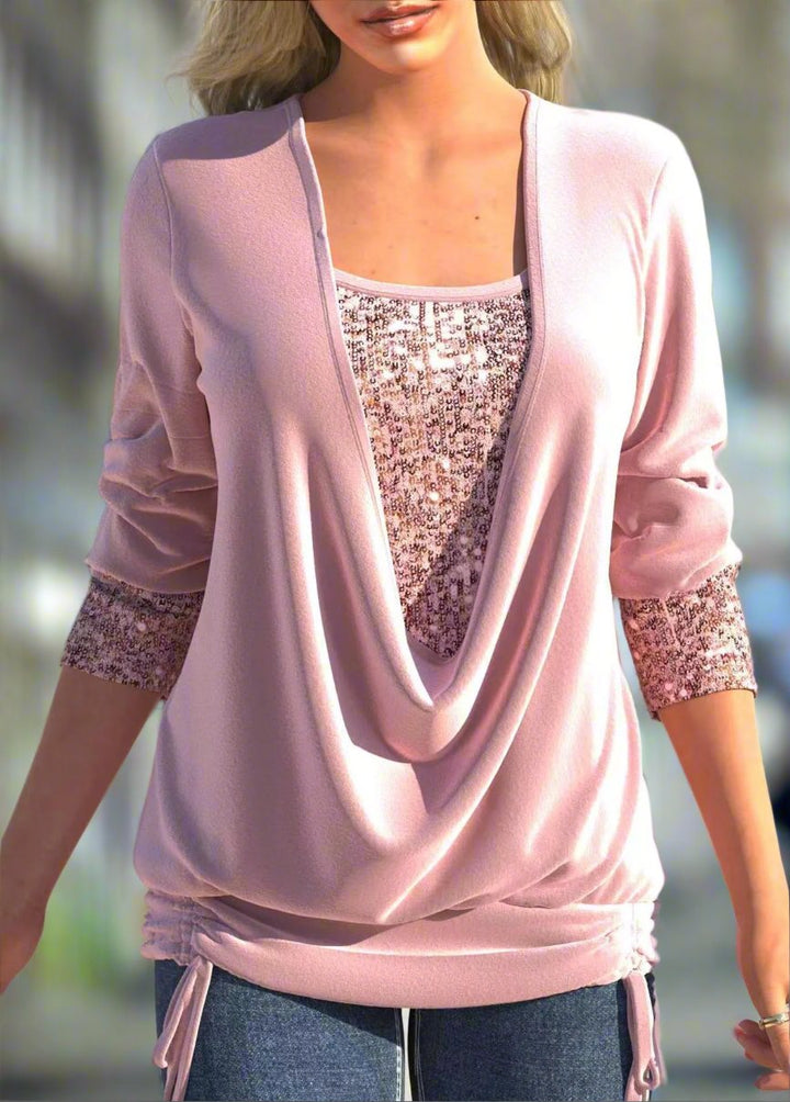 Kaylee™ |Top met lange mouwen en pailletten"