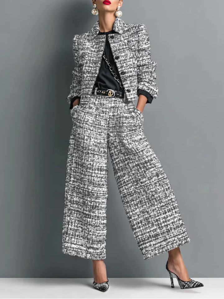 Loryssa™ |  Elegant tweed jacket and trouser set
